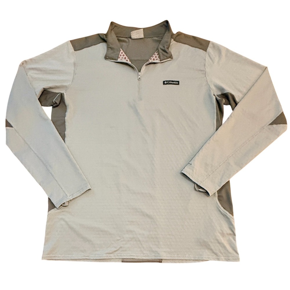 Columbia Mens Pullover Large Gray 1/4 Zip Long Sleeve Athletic Outdoor Top